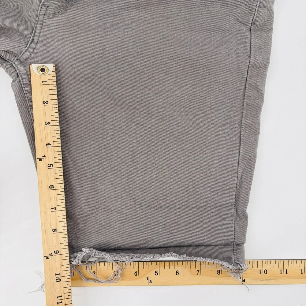 Levis 511 Slim Fit Cut Off Denim Shorts Mens 36 Gray Raw Hem Jorts White Tab 10